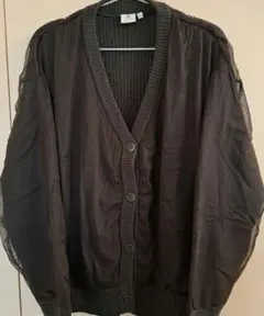 ニコアンド　チュールドッキングVカーディガン　Long　ブラック　新品未使用