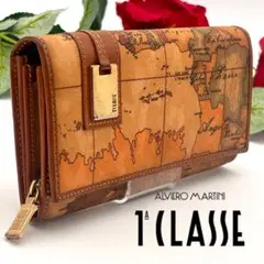 美品✨ PRIMA CLASSE プリマクラッセ 長財布 地図柄 ゴールド