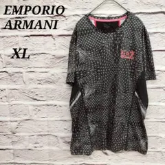 エンポリオアルマーニEA7【XL】 半袖Tシャツ EA7 総柄 ロゴプリント