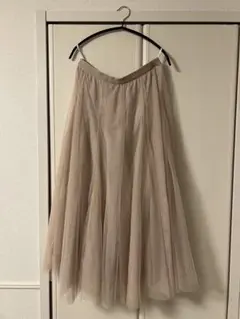 ベージュ フレアスカート L