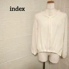 インデックス ブラウス 長袖 オフホワイト シンプル おしゃれ 上品 ゆったりのサムネイル