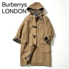 3176y バーバリーロンドン 総柄ノバチェックダッフルコート L