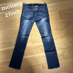 moussy ダークブルー ストレートデニム スキニーデニム