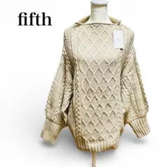 【美品】fifth ケーブル編み オーバーサイズ ニット ベージュ M