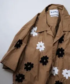【NOMA t.d. for LA BOUCLE】別注 フラワー刺繍 半袖シャツ
