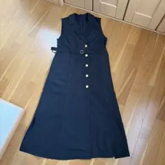 Jeunne garcon　トレンチ風ロングワンピース　ジレ　ネイビー