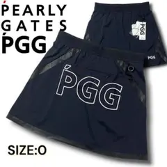 0 定2.4万 PGG 接触冷感 ビッグロゴ ナイロン ストレッチ スカート 紺
