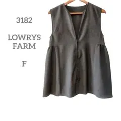 LOWRYSFARM ノースリーブダークグレーチュニック F ゆったり体型カバー