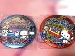 サンリオキャラクターズ　キラキラBIG缶バッジ2 キティ　シナモロール