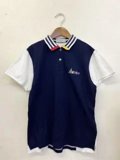 adabat 0183ポロシャツ ネイビーＬホワイト バイカラーゴルフのサムネイル