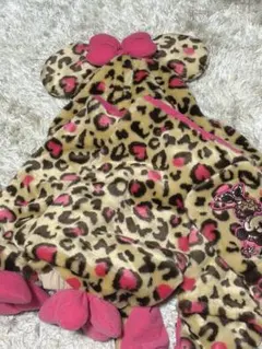ディズニー　ミニー　マフラー　手袋　ファンキャップ　ヒョウ柄　レッグウォーマー
