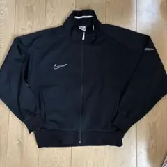 90's NIKE トラックジャケット　銀タグ　刺繍ロゴ　ブラック　L
