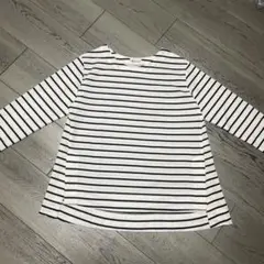 Alma Design/ストライプ 長袖 ボートネック トップス/M
