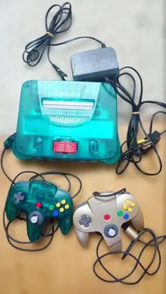 NINTENDO64 本体クリアブルー コントローラー2個　カセット4個セット