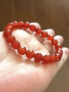 カーネリアン カットビーズ ブレスレット