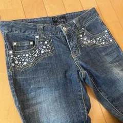セシルマクビー フレアデニム ラインストーン y2k 平成ギャル ブーツカット