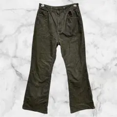 【GU ジーユー】　コーデュロイハイウエストストレートパンツ　カーキ　秋冬　M