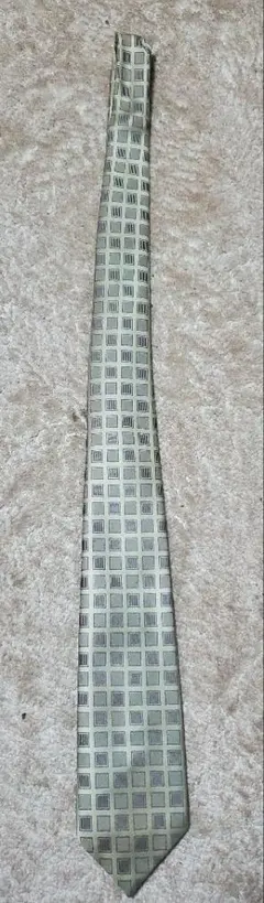 シルク グレー系 チェック柄 ネクタイ