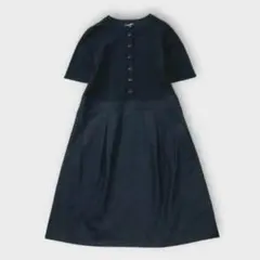 大きいサイズ【美品】バーバリーロンドン⭐️切替 ワンピース ウール 黒 46