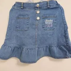 ポケット付きデニムフリルスカート