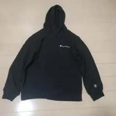 Champion ブラック フード付きパーカー 160