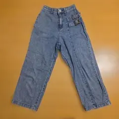 PINK LATTE キッズデニム　ワイドパンツ　140センチ