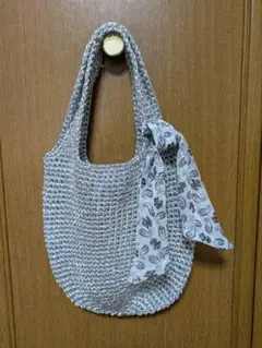 【こもと様専用】シルバー編み込みバッグ バンダナ付き