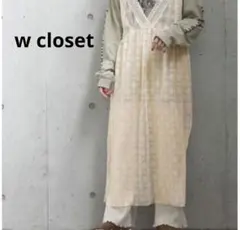 w closet　花柄レースワンピース　シアー　重ね着　オフホワイト　総レースのサムネイル