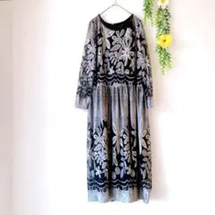 日本製 Dm'Cbateau 長袖 ロングスカート ワンピース （L）