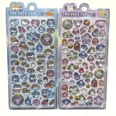 海外限定 ボンボンドロップ風3Dシール 柴犬 インコ 2点セット 和柄