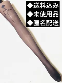 タイツ・ストッキング【タトゥータイツ薔薇柄】ブラック　※管理No.1591