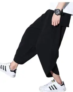 パンツ メンズ サルエル 無地 ポケット付け オールシーズン対応 ズボン7分丈