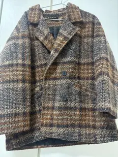 アウター　チェック　ゴージ