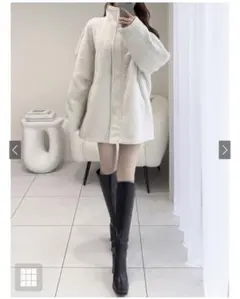 GRL スタンドカラーシャギーコート al307