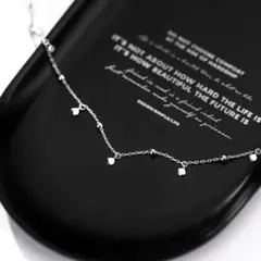 020N 大人可愛いS925チョーカーネックレス プラチナ シルバー セクシー