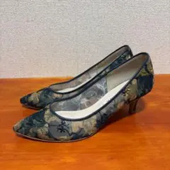 DIANA 22cm パンプス ブリューゲル 花柄 黒 5cm メッシュ 刺繍 - メルカリ