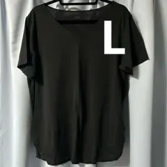 ♥UNIQLO エアリズム【シームレスVネック ロングT】 ブラック L①