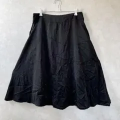 お値下げ交渉大歓迎✨ 黒 【F】 フレアロングスカート シンプル 大きいサイズ