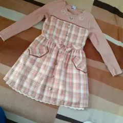 アクシーズファムキッズ　ワンピース　長袖　ハート　リボン　120