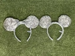 ディズニー カチューシャ スパンコール シルバー 2点セット