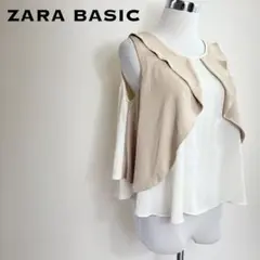 ZARA BASIC ザラベーシック ノースリーブ ドレープ切り替えトップス
