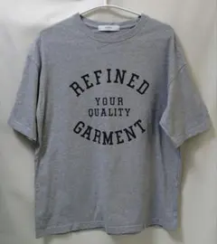 INHERIT グレー プリント Tシャツ