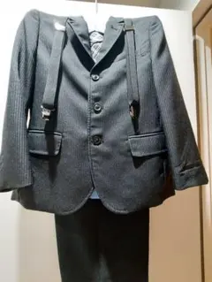 フォーマルスーツ セット 黒 水色 シャツ　１２０㎝