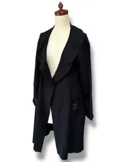 【スーパービューティ】Lサイズ 美ライン ニット ストレッチ ロングカーディガン