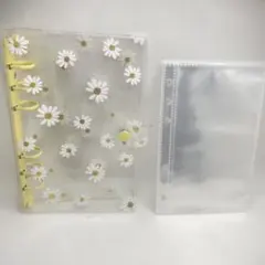 デイジー A6 リフィル付き クリアカバー シール帳シールバインダー 黄色 花柄