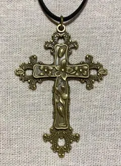大きめクロスのペンダント　十字架 ネックレス　ハンドメイド　no.439