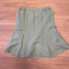 URBAN RESEARCH DOORS グリーンフレアスカート 135リネン混