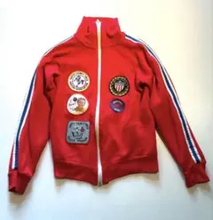 【希少】USA製 ヴィンテージ キッズ 暖か裏起毛 トラックジャケット 赤 M