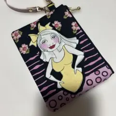 ロラライハリスTossed lady cats ファスナーポーチ ハンドメイド