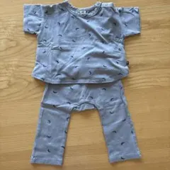グレーの月模様パジャマセット 80,90